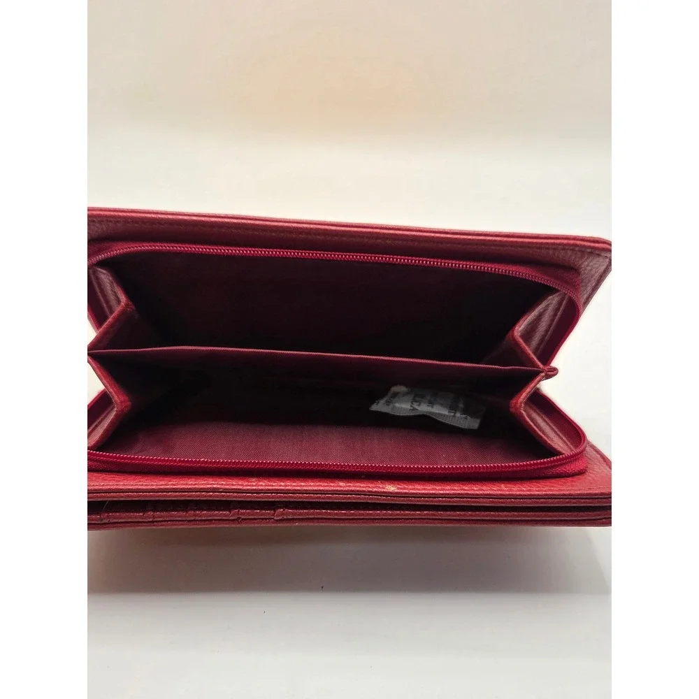 Sandol Oklahoma Sooners Crimson Red Pebbled Faux Leather Bifold Wallet NCAA